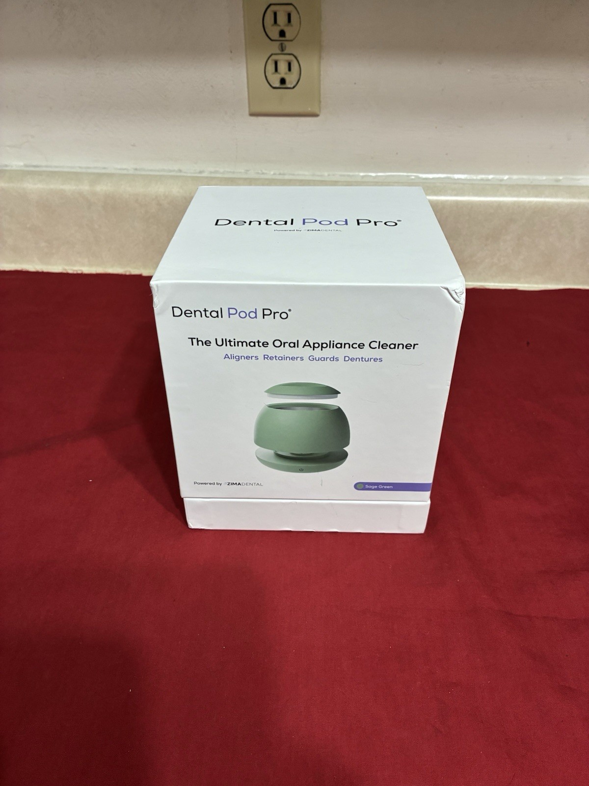 Zima Dental Pod Pro Oral Appliance Cleaner SAGE GREEN New Open Box Remove Stains