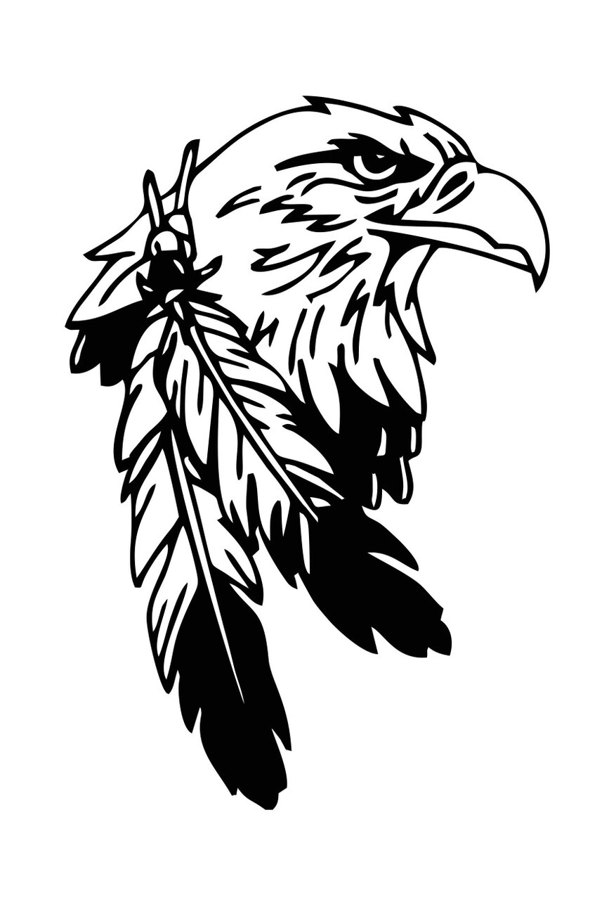 Eagle With Feather Vinyl Decal