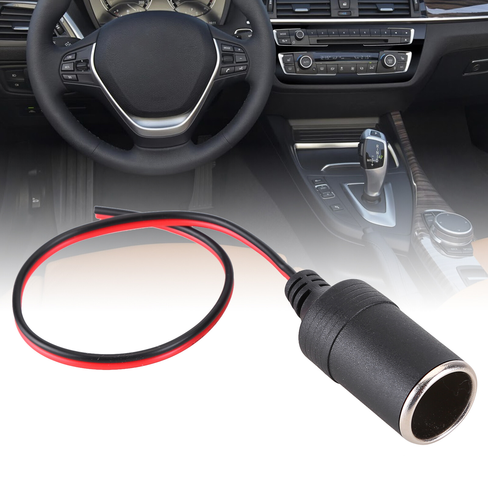 12-24V Power Plug Car Cigarette Female Socket Connector Lighter DC Adapter Cable