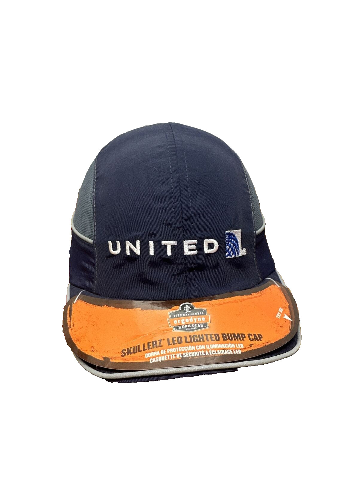 Skullerz 8960 Bump Cap w/ LED Light Brim Hat NEW United Airlines Ergodyne