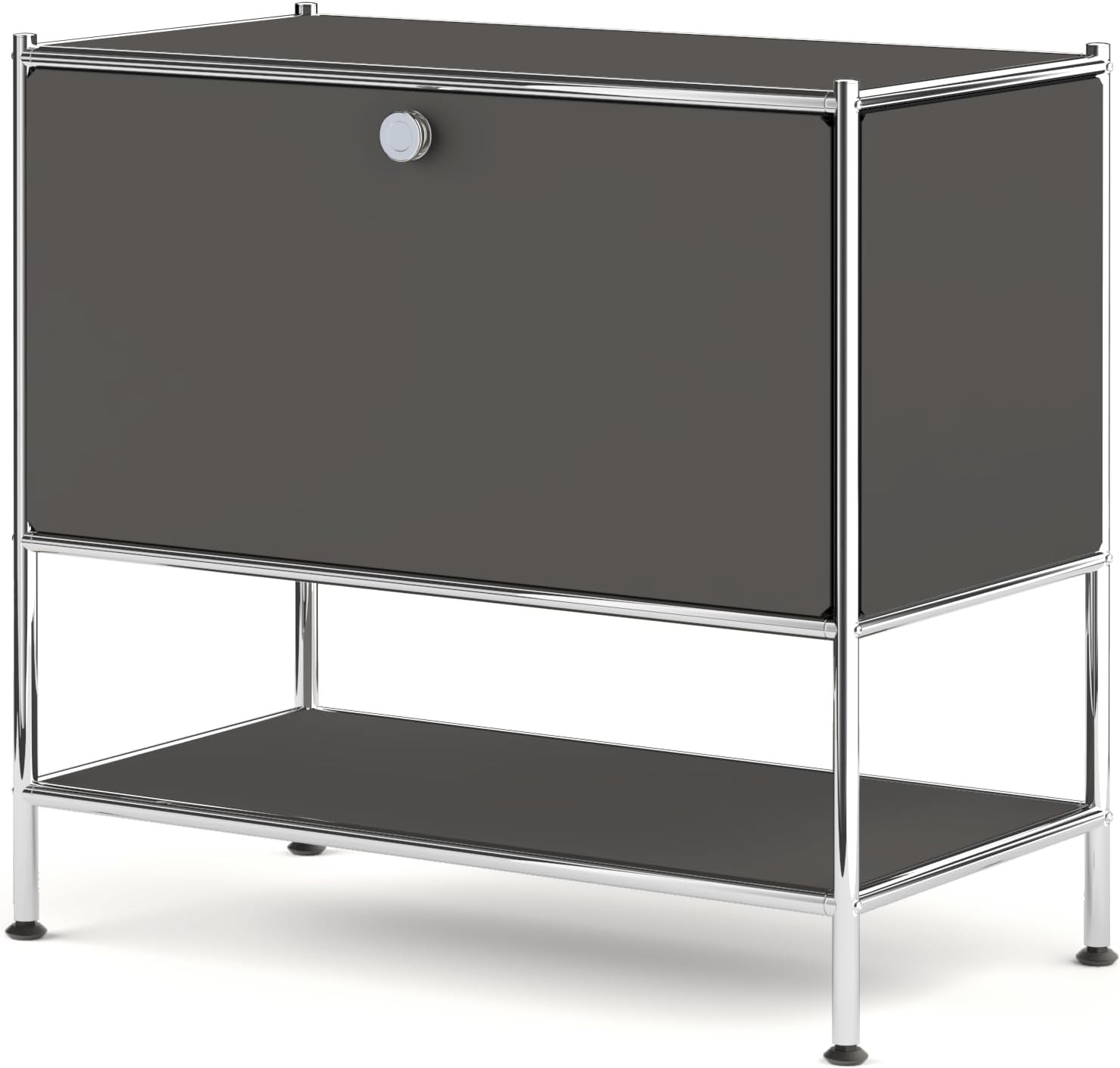 Metal Sidetable with Flap Door, 27.5" Height - DIY Modern Furnishing for Home, O