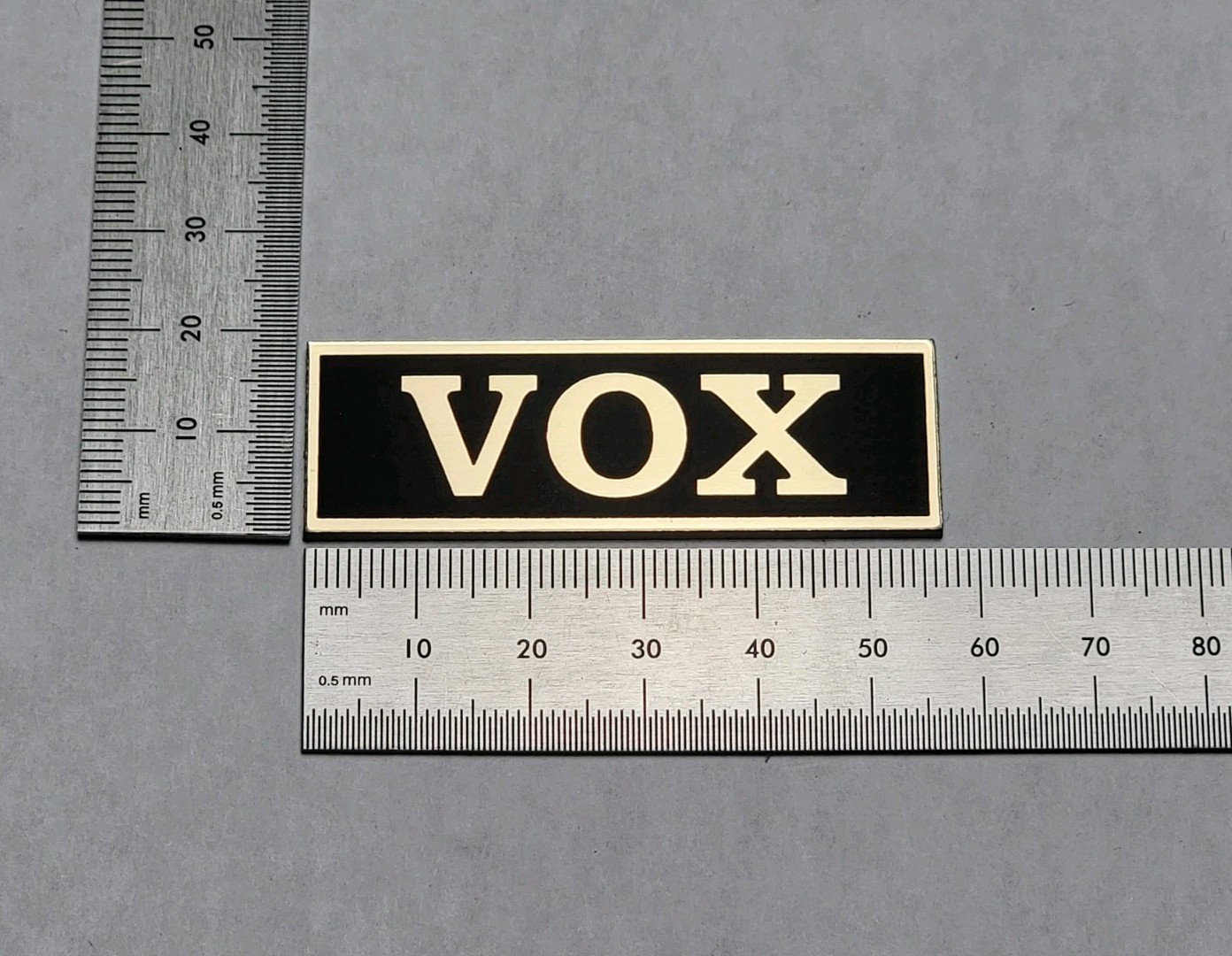 VOX Amplifier Badge Logo Emblem Premium Gold With Self Stick Adhesive
