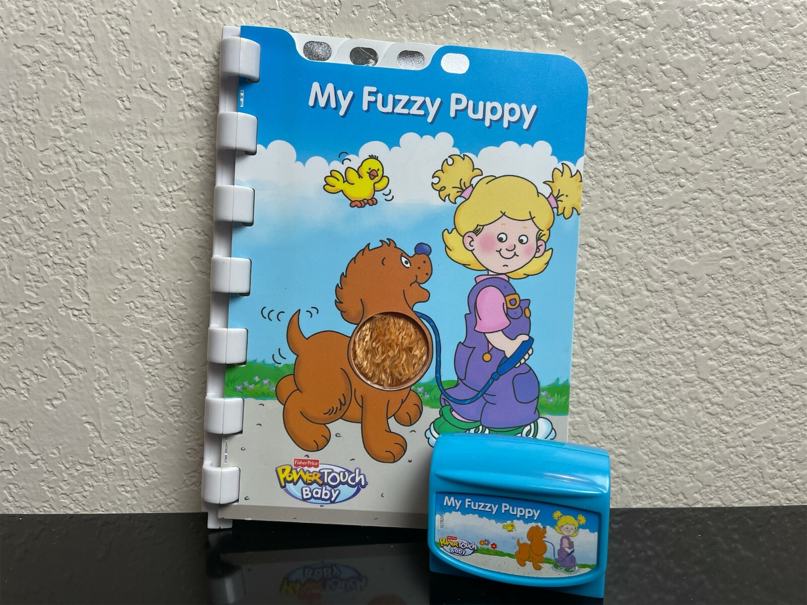 Fisher Price Power Touch Baby Reading My Fuzzy Puppy Book and Cartridge Phonics