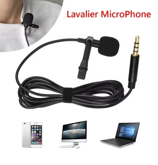 Omnidirectional Lapel Lavalier Microphone Clip-on Condenser Mini Iphone Android