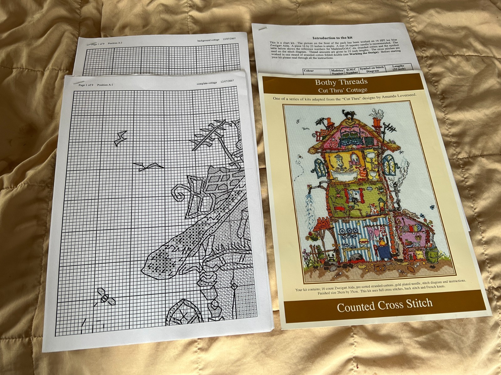 Bothy Threads *Chart, Instructions, & Color Picture FROM KIT* CUT THRU' COTTAGE