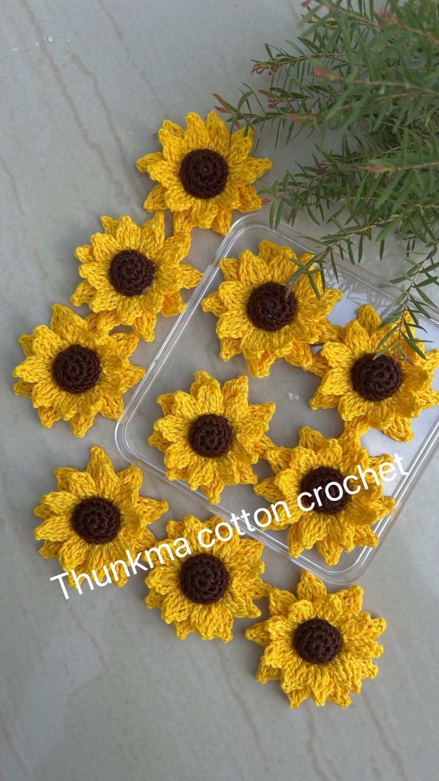 Crochet flowers appliqués