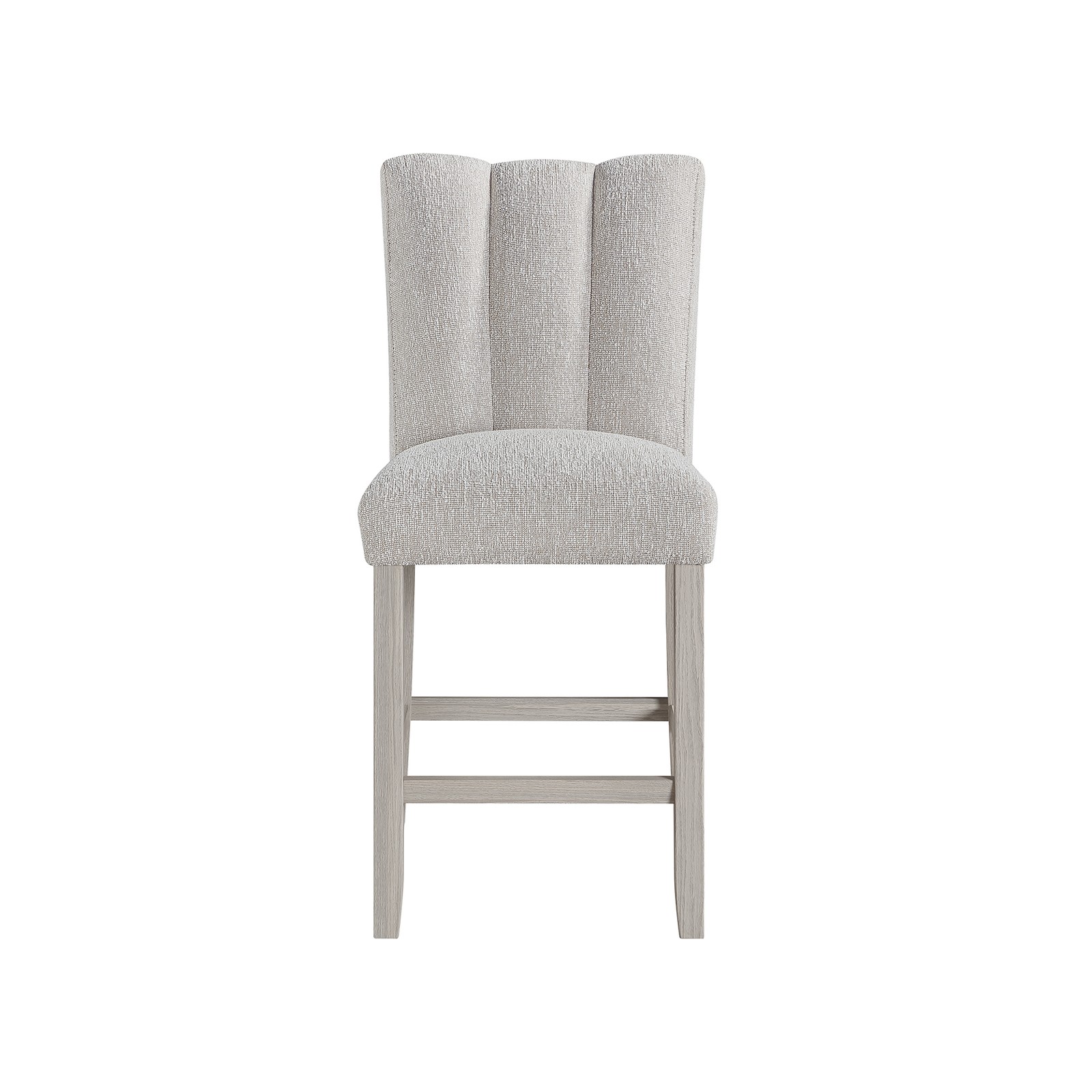 Modern Beige Bar Stools Set of 2, Rectangular Foam Seat Solid Wood MDF Frame
