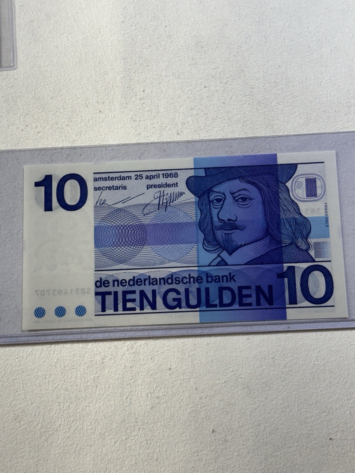 1968 Netherlands 10 Gulden Banknote P 91b No Zero