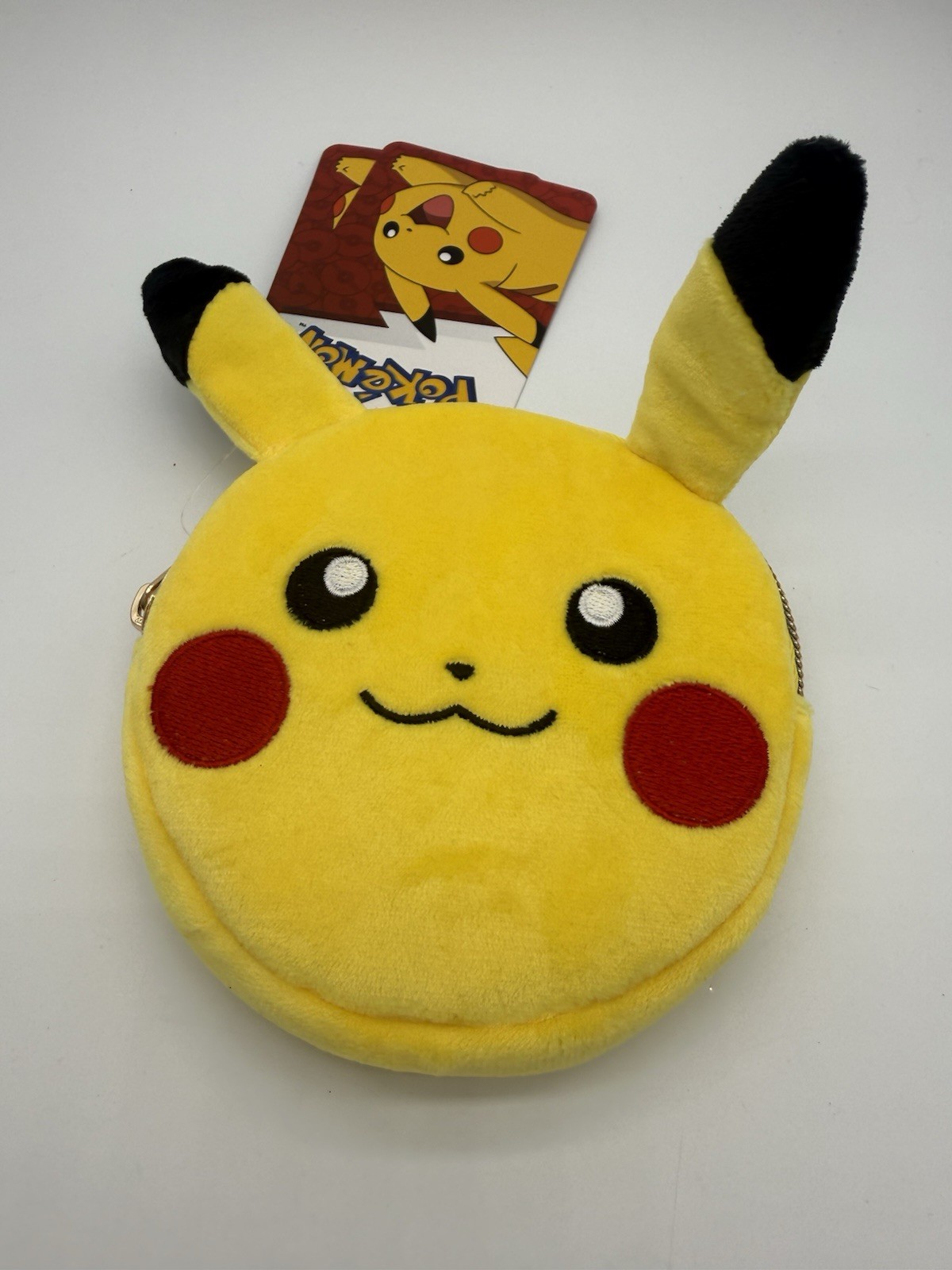 Pokemon Bioworld 2025 Plush Pikachu Small 5" Zipper Pouch Coin Purse Yellow New