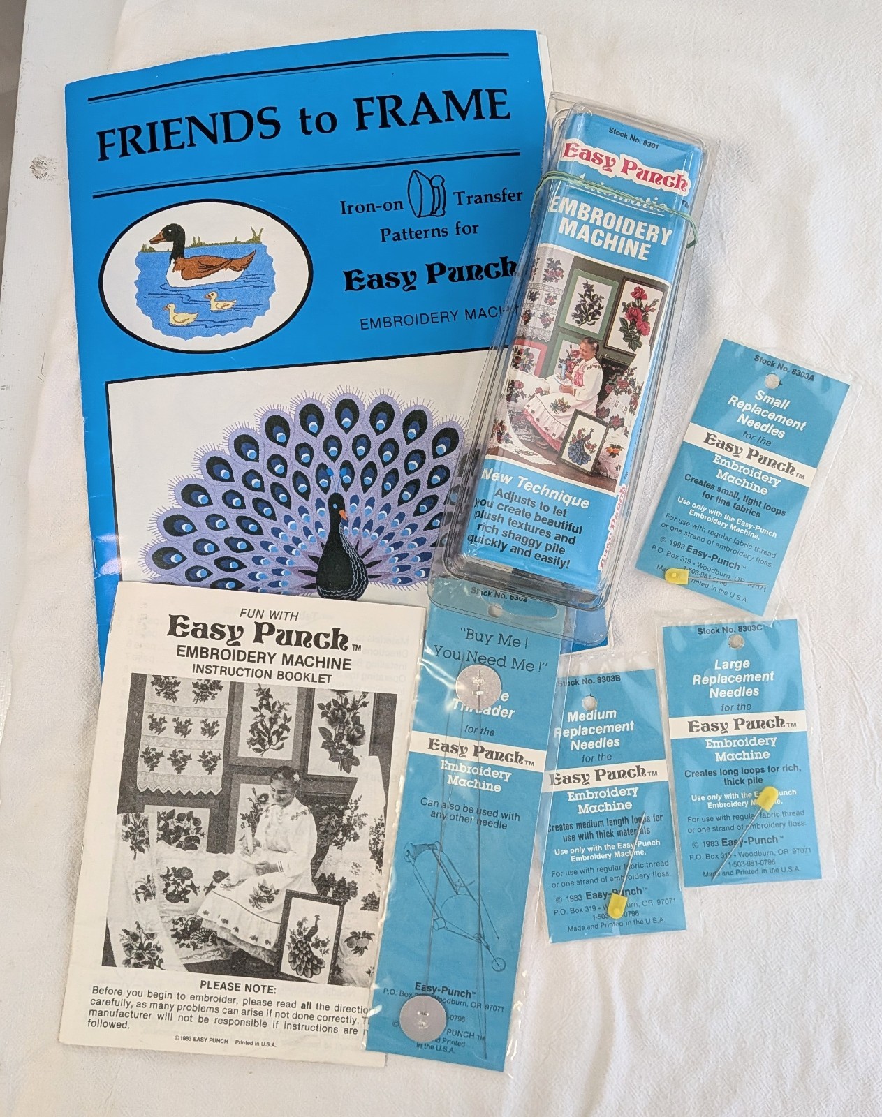 Vintage Easy Punch Embroidery Machine Handheld With Manual And Accessories