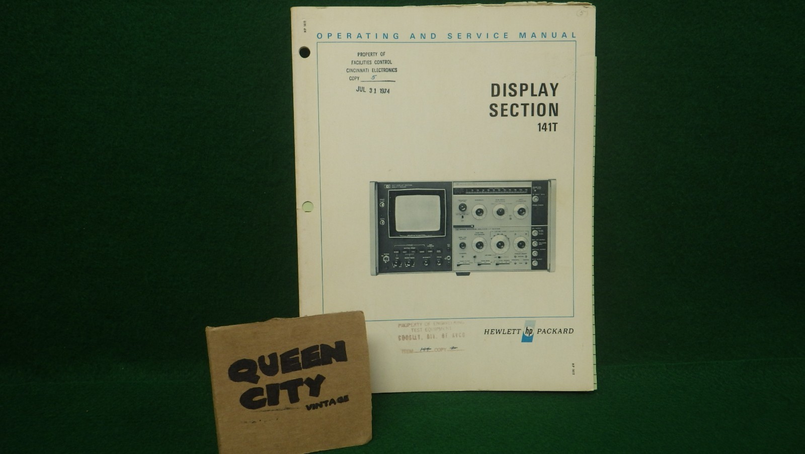 Vintage Hewlett Packard 141T Display Section Service-Operation Manual 1970