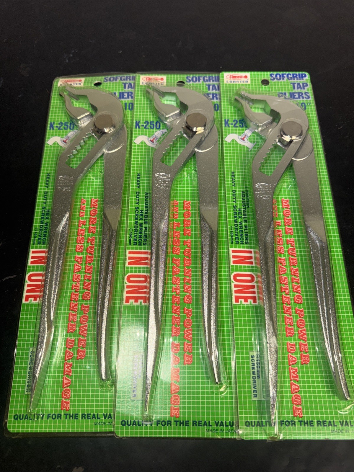 3 Pcs Sofgrip Tap  Pliers  Lobster 10” K-250