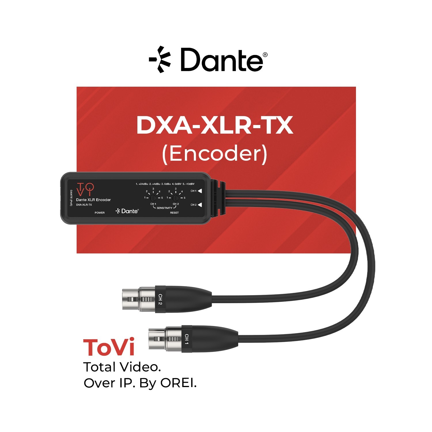 ToVi Dante® XLR Encoder (DXA-XLR-TX)