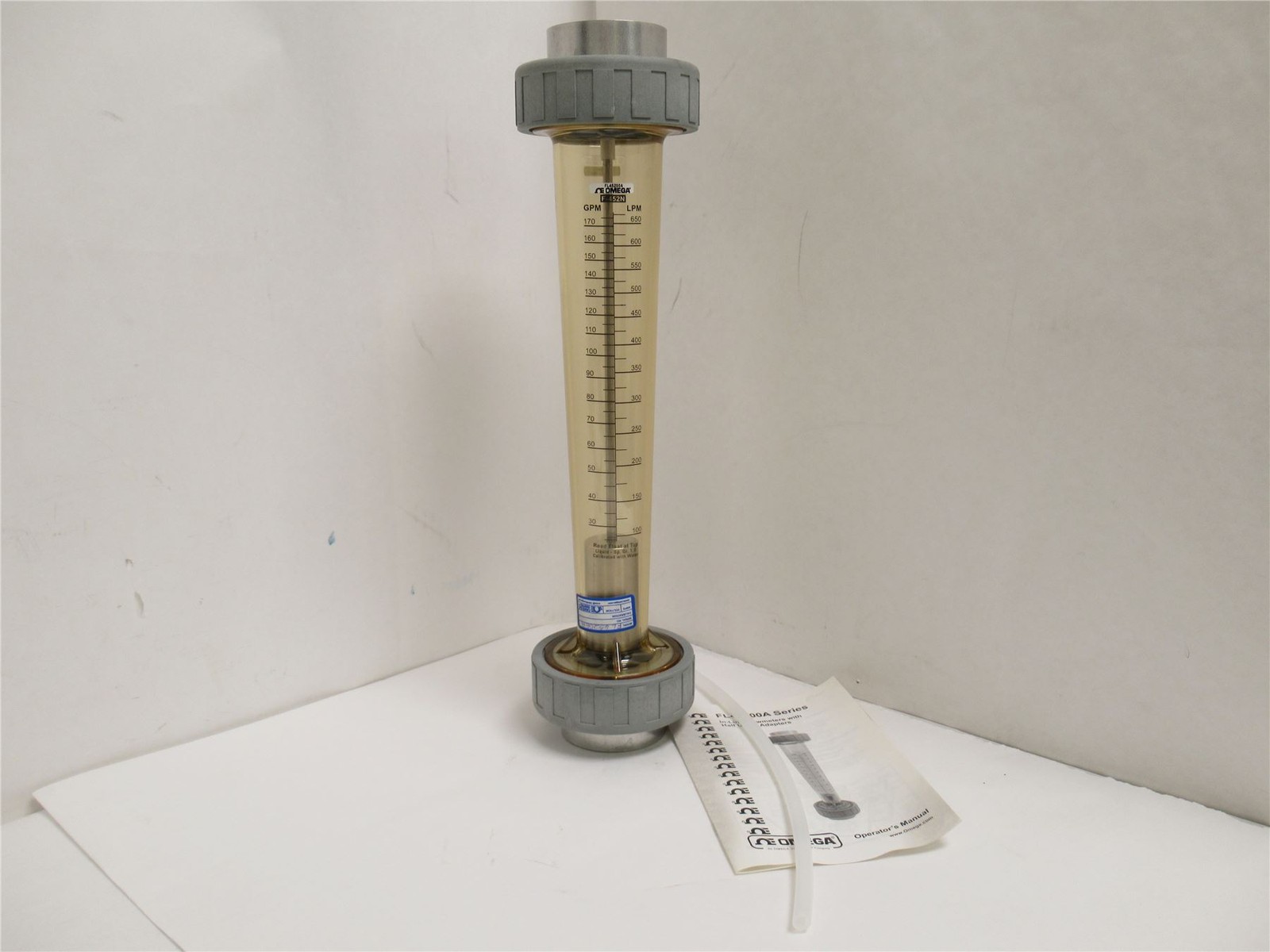 227617 New-No Box; Omega FL45206A InLine Variable Area Flow Meter; High Cap