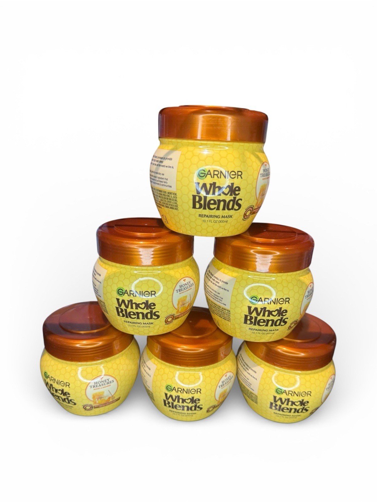 (Lot of 6) Garnier Whole Blends Honey Treasures Repairing Mask Dry Hair 10.1 oz.