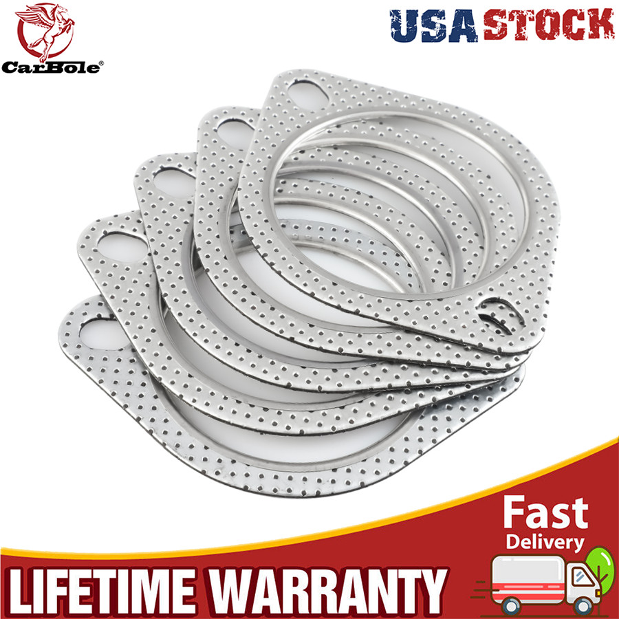 Car 2 Bolt High Temp Exhaust Gasket Flange 2.5in Cylinder Head Gasket Kits US
