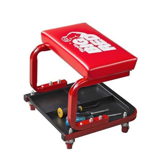 250lb Red Rolling Automotive Creeper Garage/Shop Seat: Padded Mechanic 6300