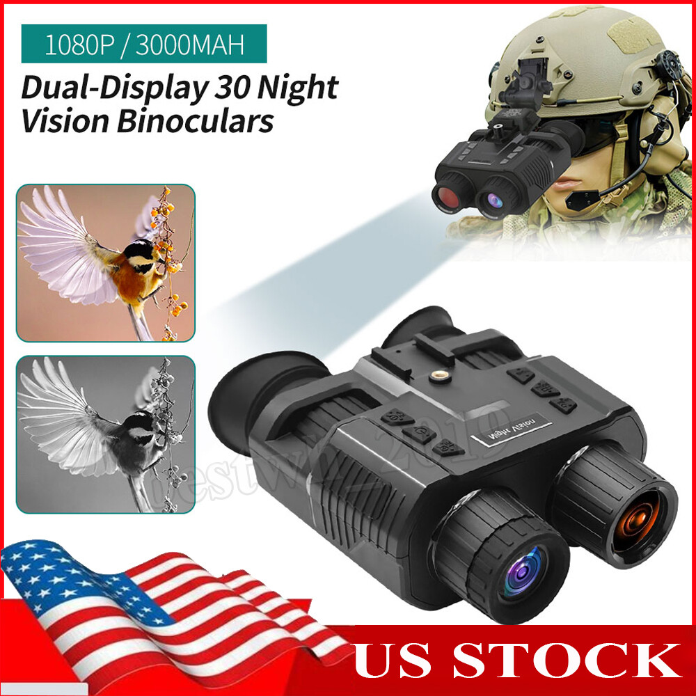 HD Night Vision Goggles Binoculars Digital IR Head Mounted Hunting Rechargeable