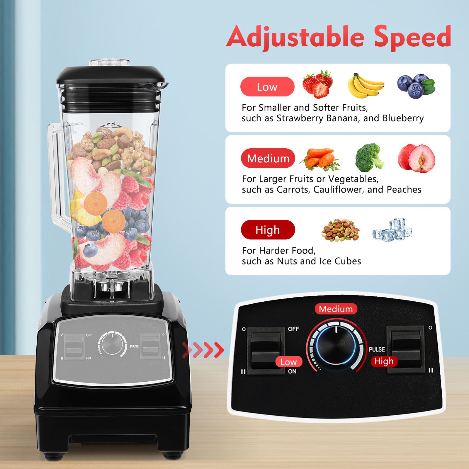Professional Blender 3HP 2L Heavy Duty Commercial Blender Mixer Juicer NEW