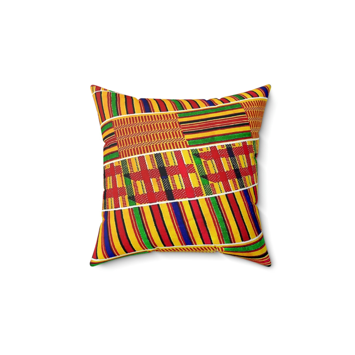 African Map Kente #1 Print Spun Polyester 14 by 14" Square Pillow
