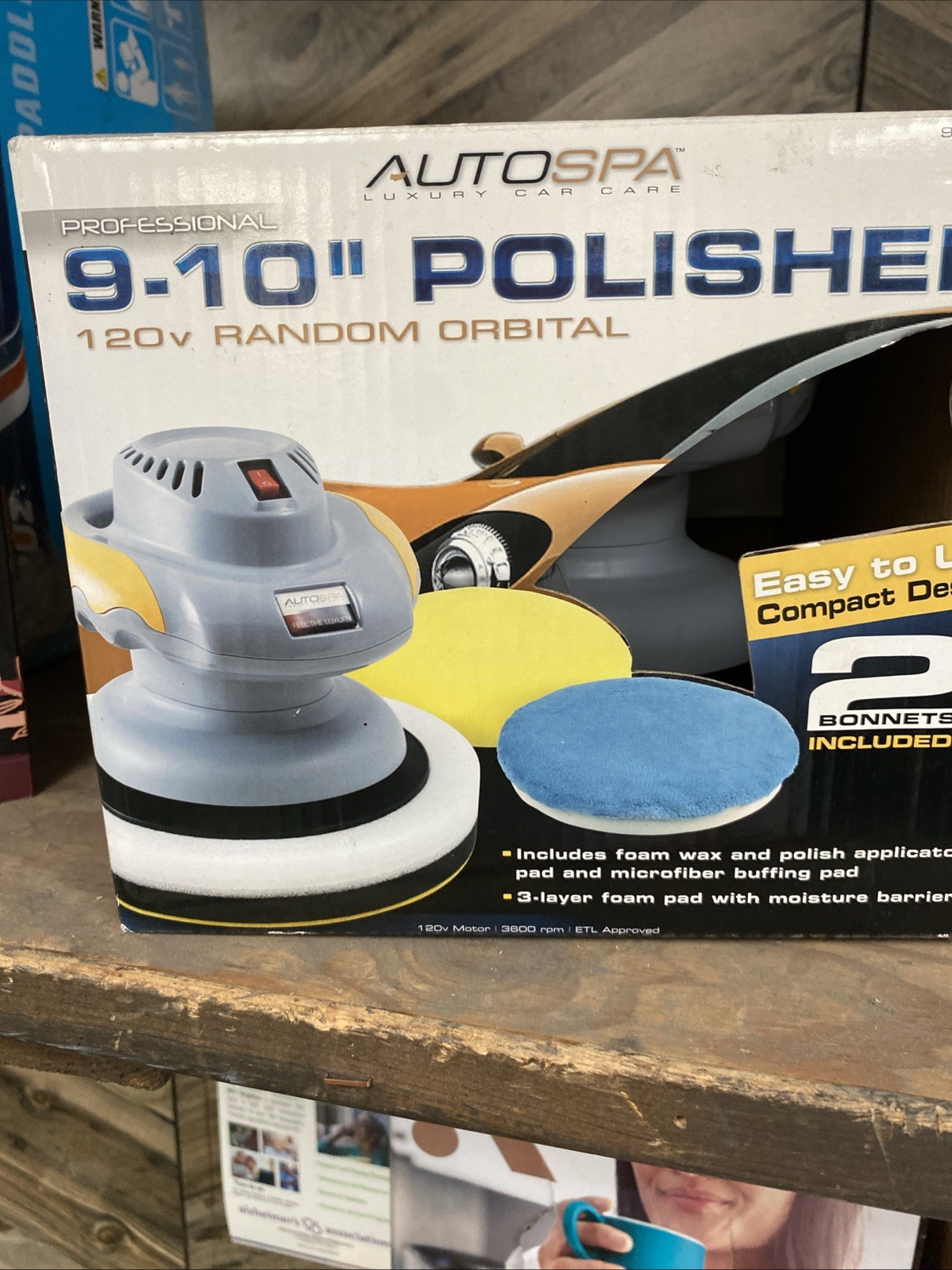 AutoSpa Orbital Polisher w/ Bonnets 9-10" 120V Random Luxury Car Care 3600RPM