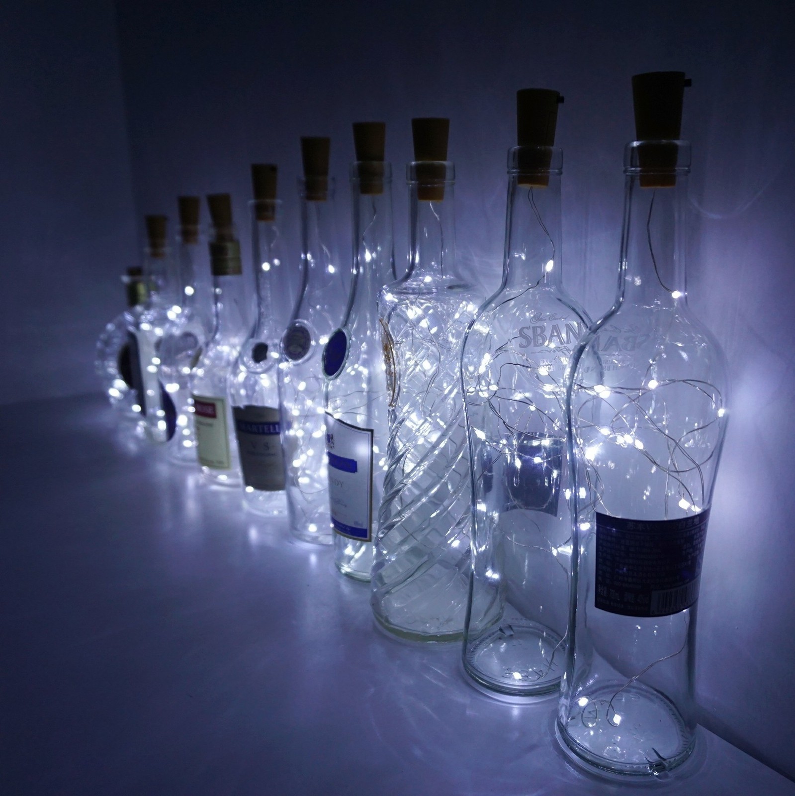 Decorman 10 Pack Solar Powered Wine Bottle Lights, 10 LED Waterproof Copper C...