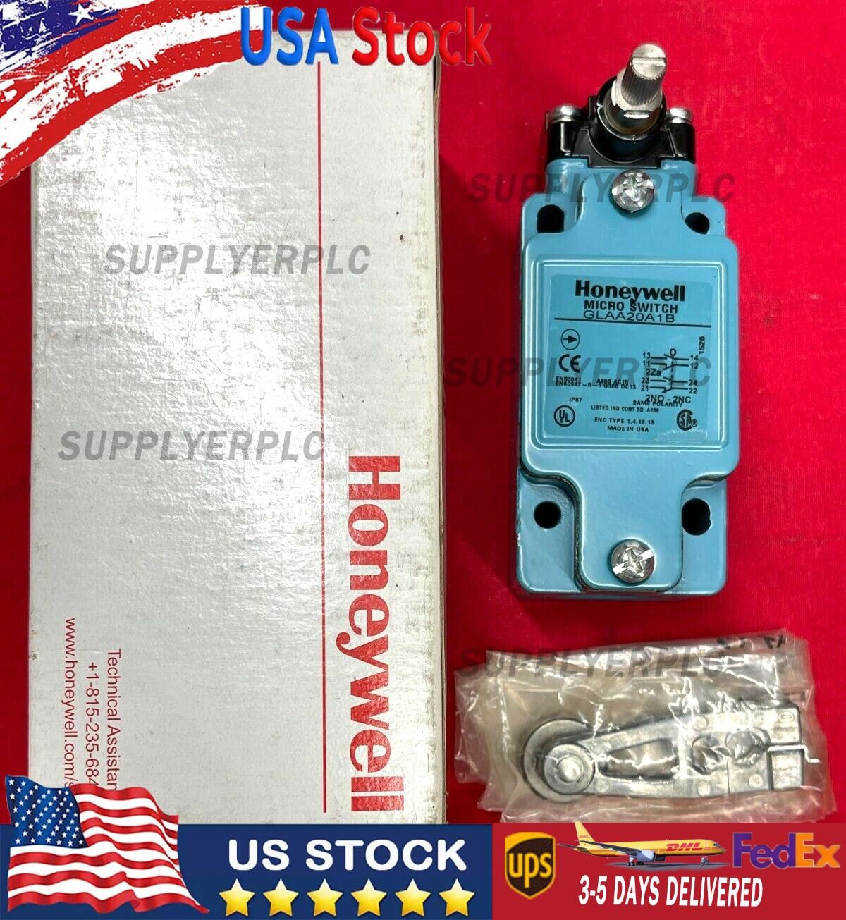 HONEYWELL MICRO SWITCH, GLAA20A1B, 600A, 15VAC, 2NO & 2NC SAME POLARITY