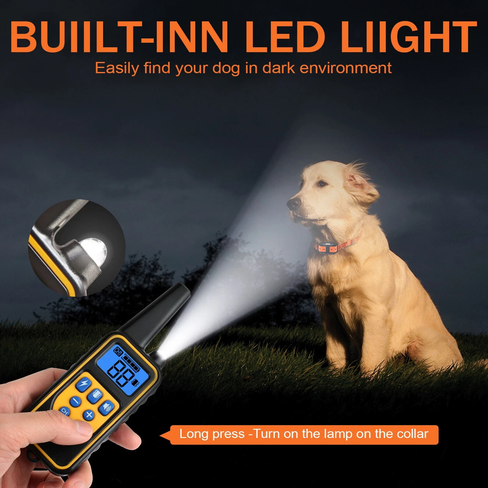 Dog Training Collar Remote 3000 FT Dog Shock Collars E-Collar Shock For 2 Dogs