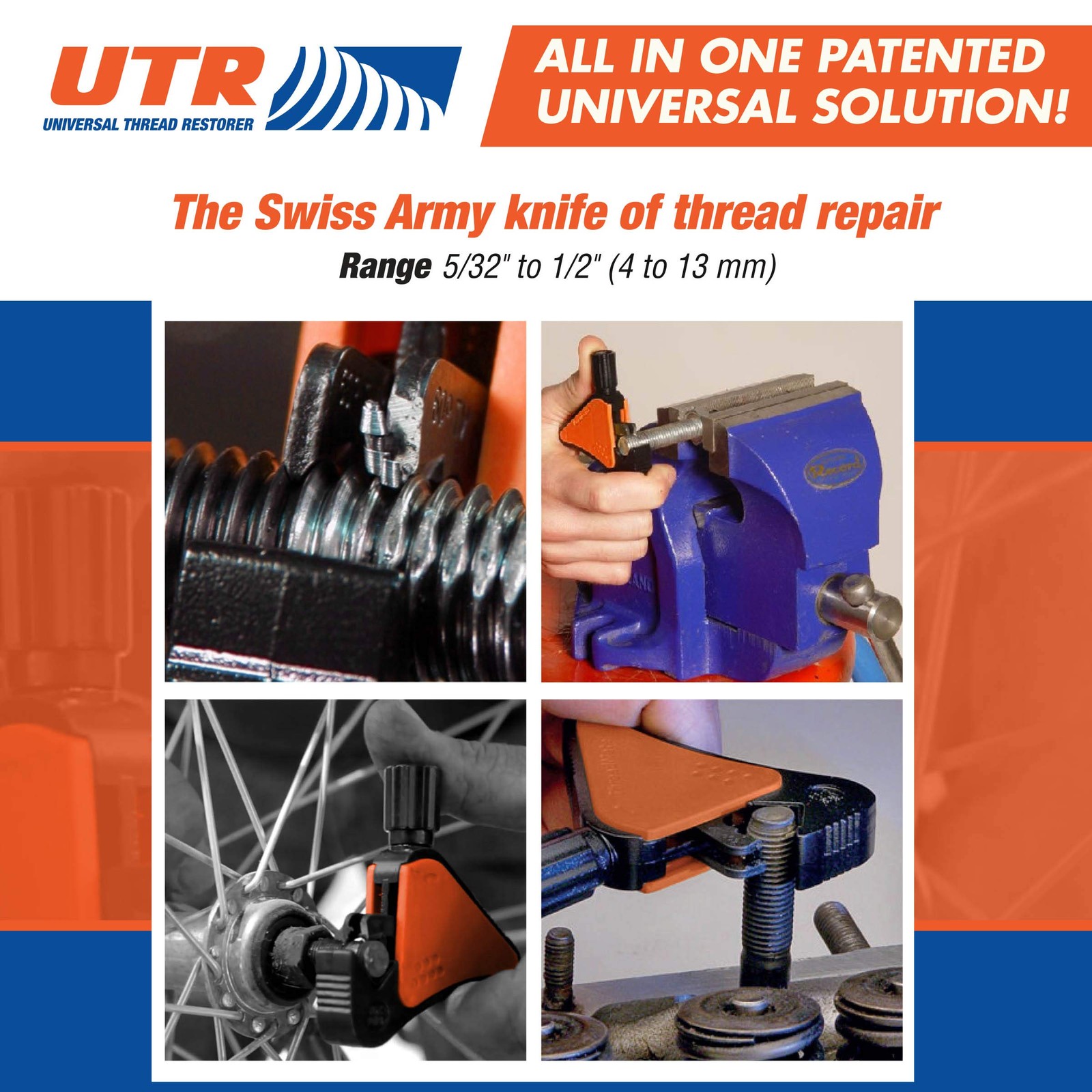 Universal Thread Restorer External Repair Tool Maintenance Re-Threading Tool