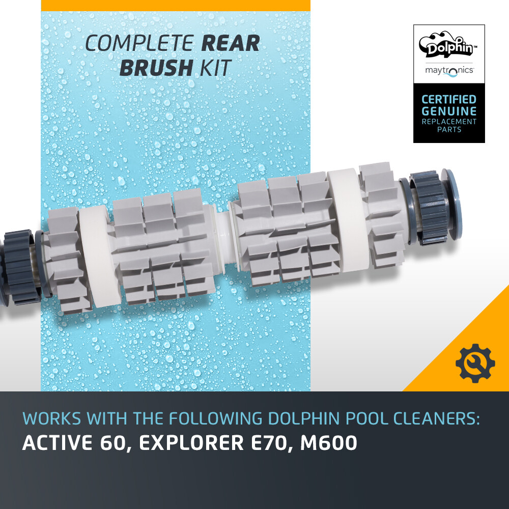 Dolphin M600 Robotic Pool Cleaner Rear Climbing Brush Grey