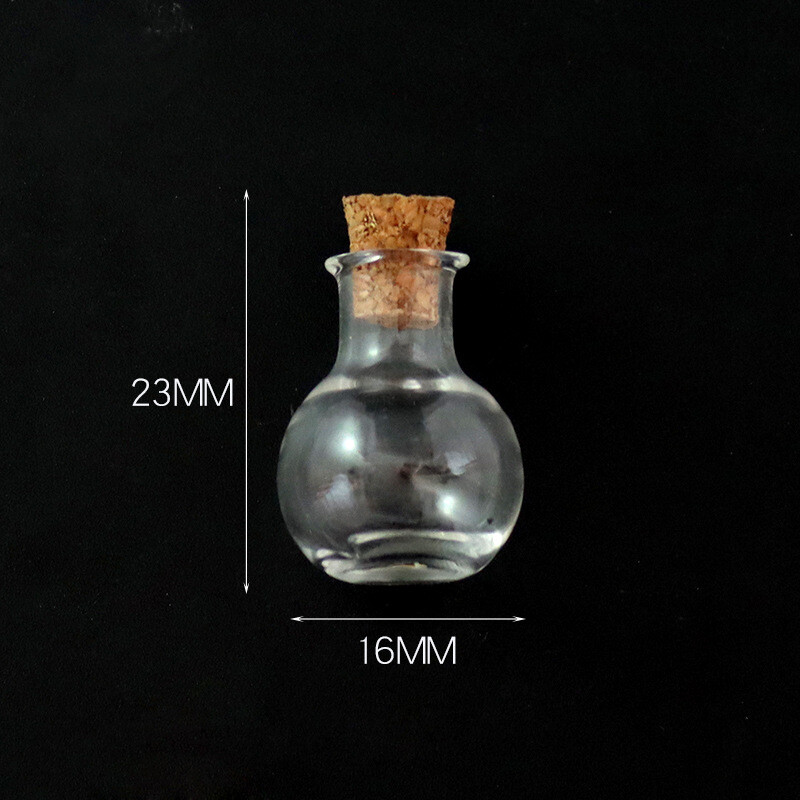 10X Small Cork Stopper Glass Bottles Clear Empty Jars Vials ﻿