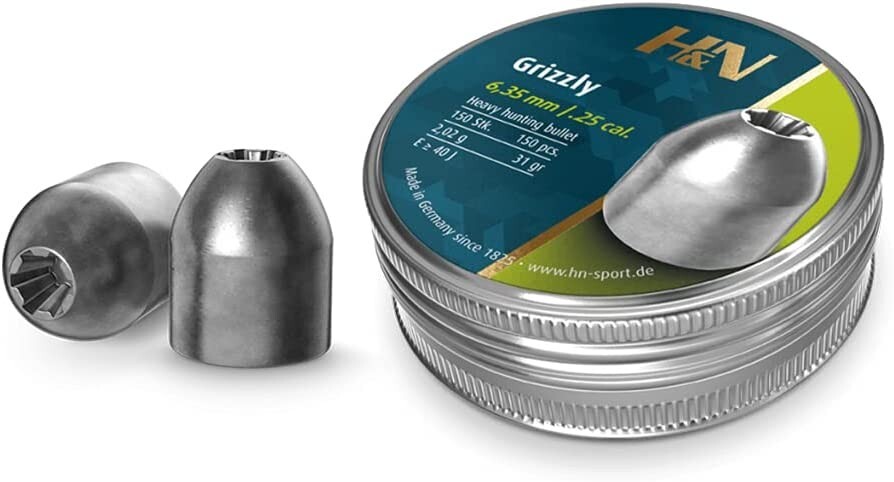 Haendler & Naterman H&N Grizzly .25 Cal/6.35mm 31gr Air Gun Pellets 150 ct