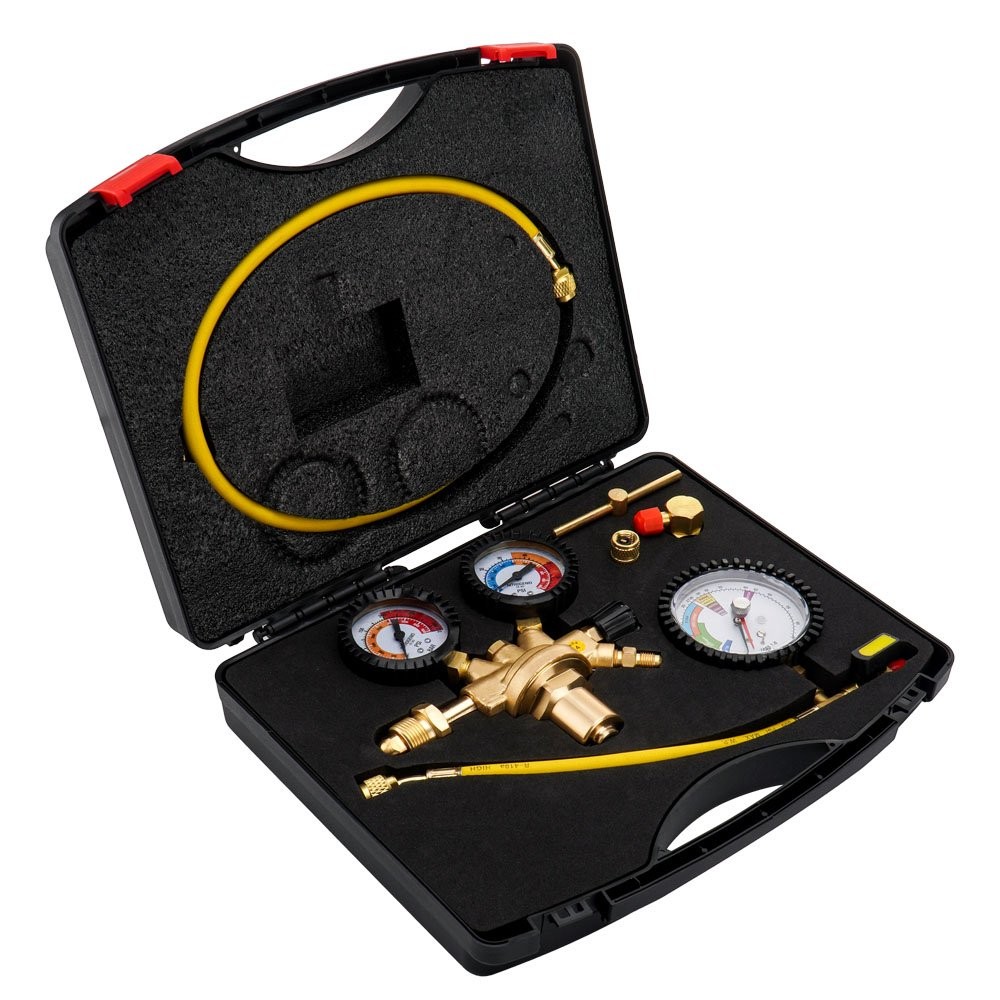 53010 Automotive HVAC Pressure Tester Kit with Nitrogen Regulator & Adapters US