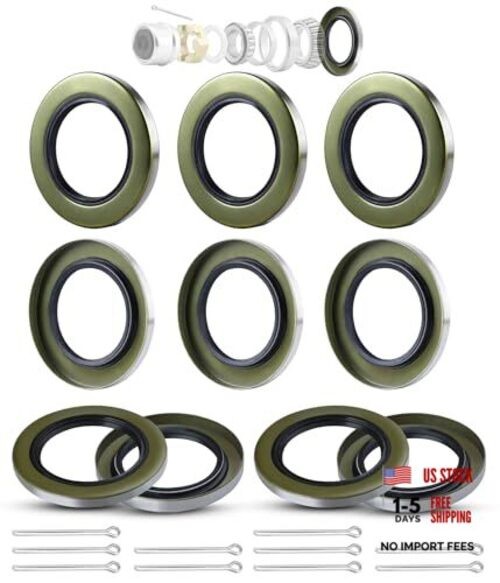 10Pack 2.125" ID x 3.376" OD Double Lip 10PCS 2.125"ID × 3.376"OD Grease Seals