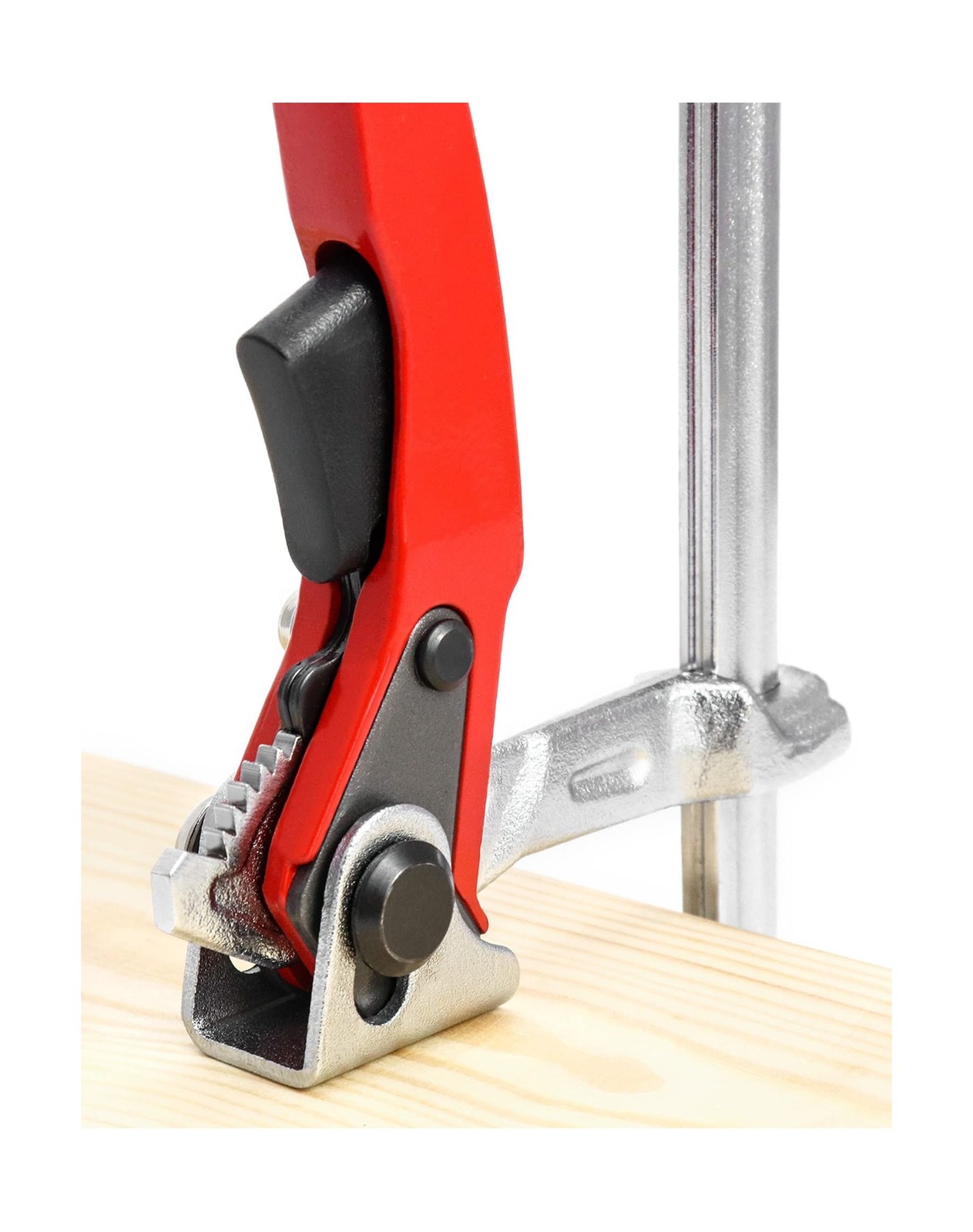 QWORK Ratcheting Table Clamp, 4 Pack Quick Release Bar Clamp with 6-5/16" Cap...
