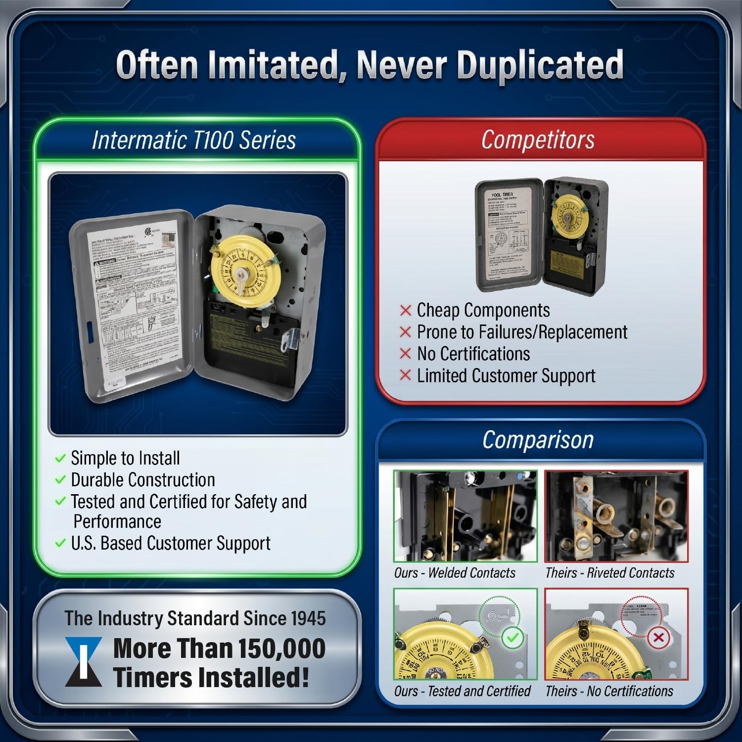 Compact T104 Mechanical Timer Switch for Efficient Lighting & Pump Management