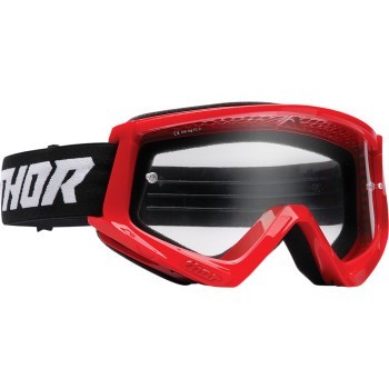 Thor Combat Goggle - Racer Red/Black - Clear Lens - Adult Size