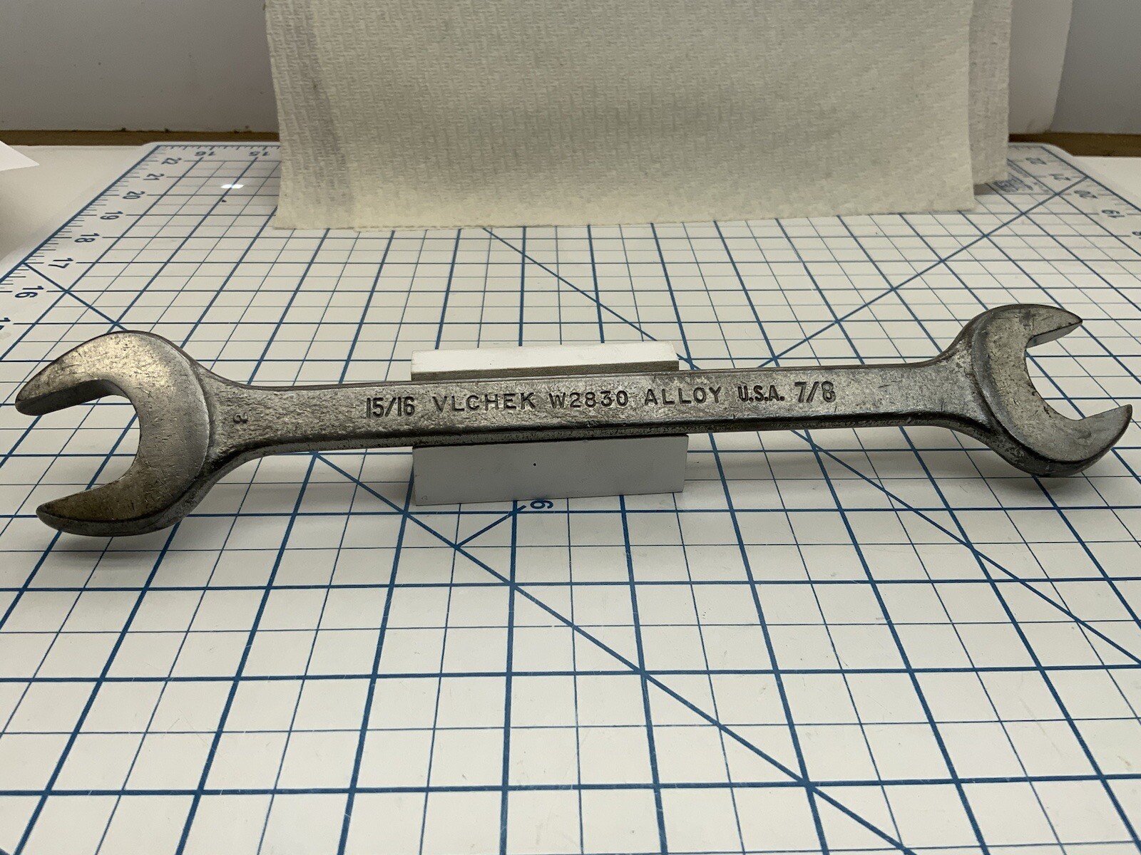 VLCHEK 2830, 15/16in. x 7/8in., Open End Wrench, made in USA