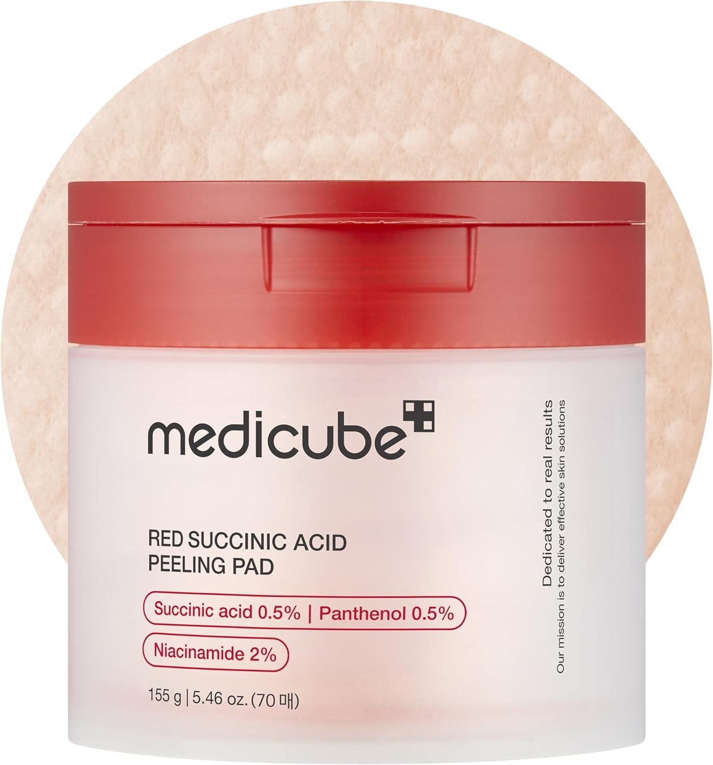 Red succinate panthenol facial skin pad | metabolism, closed mouth dullness