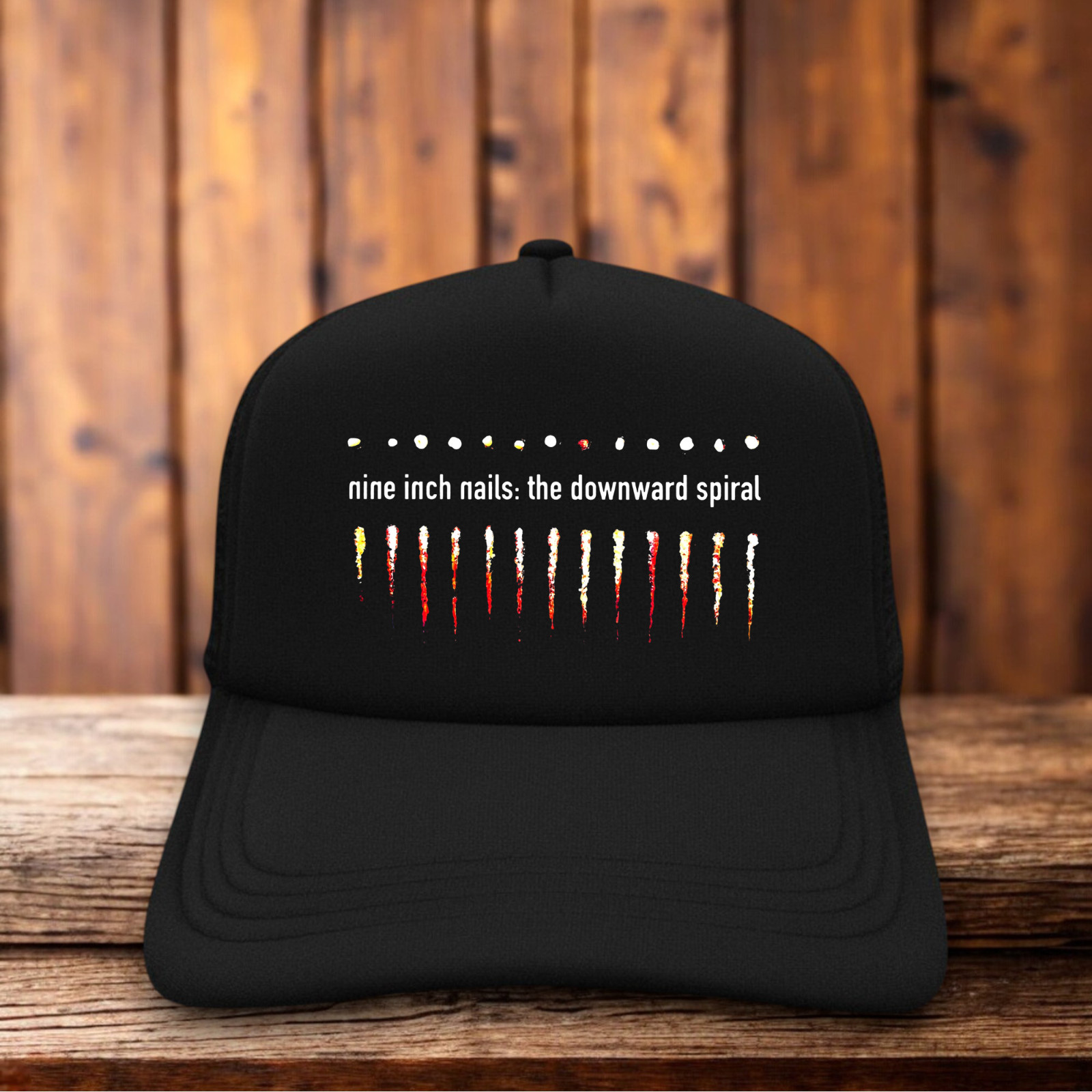 Nine Inch Nails The Downward Spiral Mens Trucker Hat Black Heavy Metal Cap