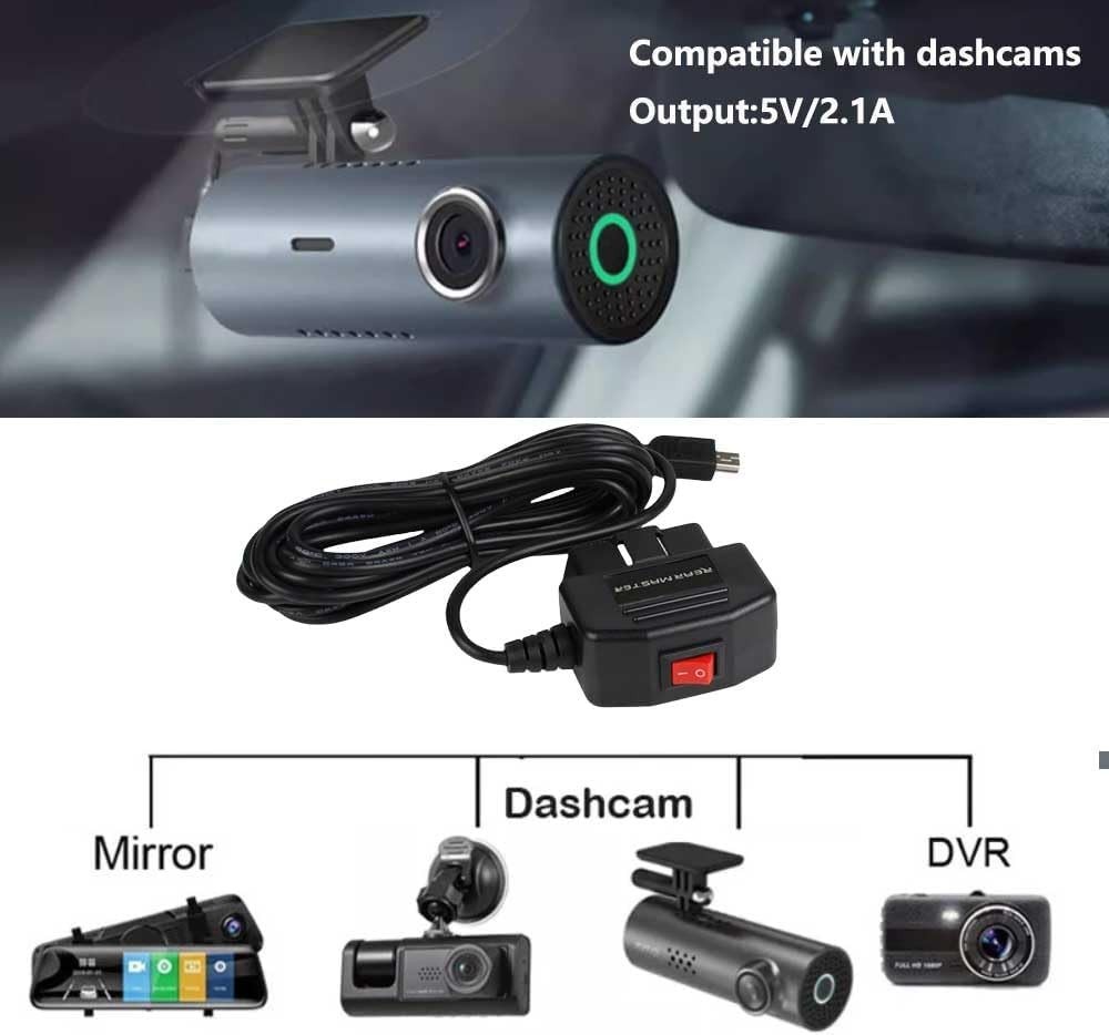 3.5M Universal OBD Dash Camera Power Cable | Fast Charging & Easy Installation