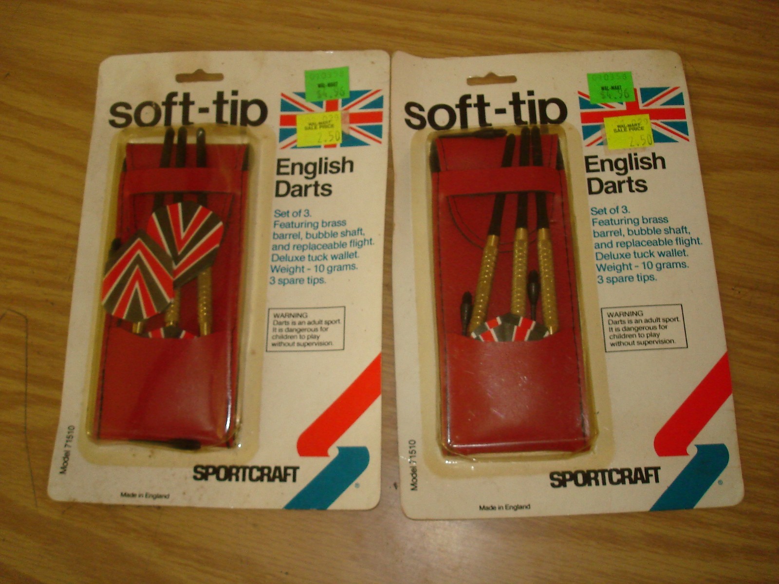 Sportcraft vintage NOS Soft-Tip set of 3 English Darts lot of 2 in package 71510