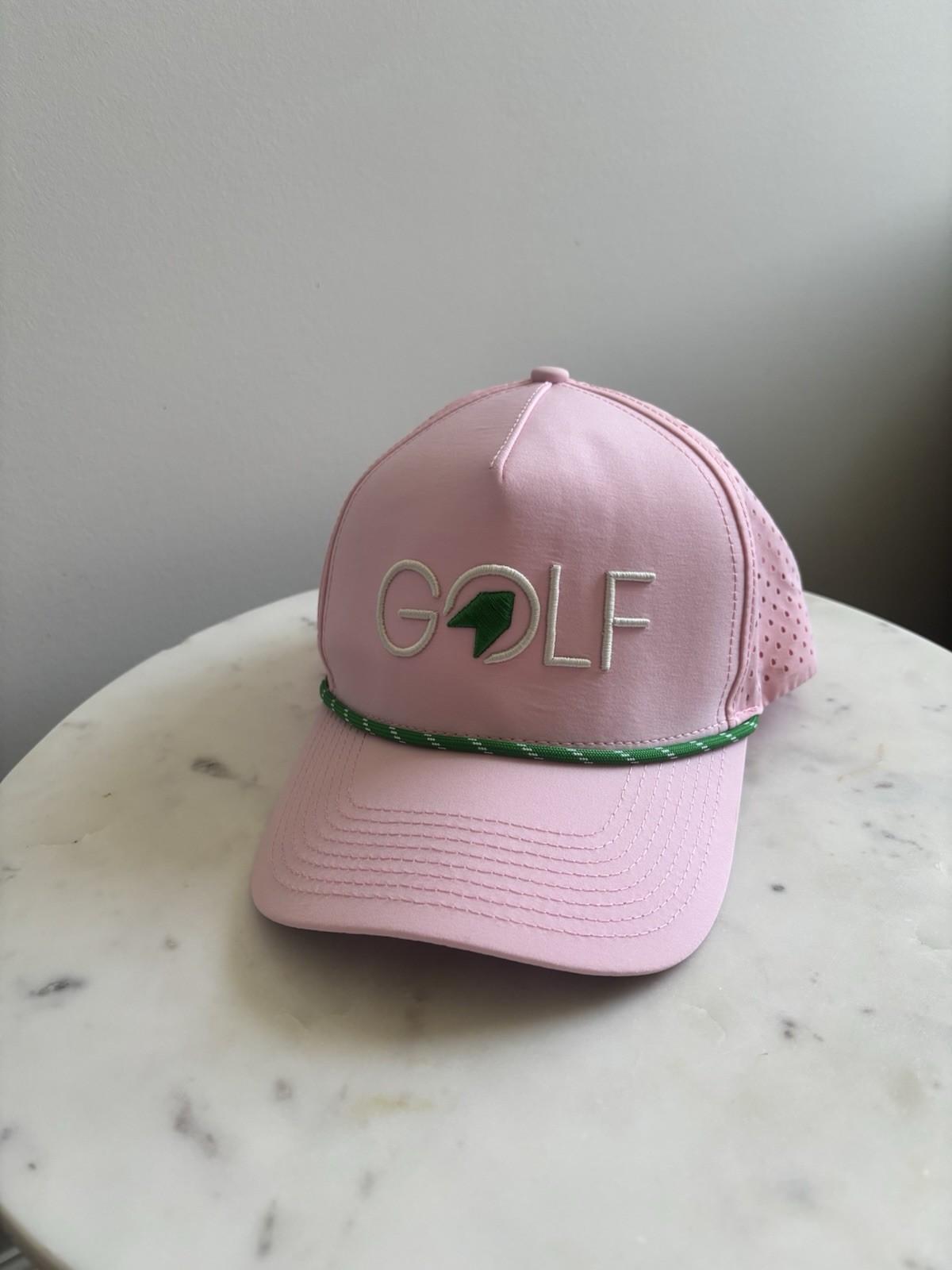 Golf pink performance rope hat /golf 1764 cap abjasteble strap