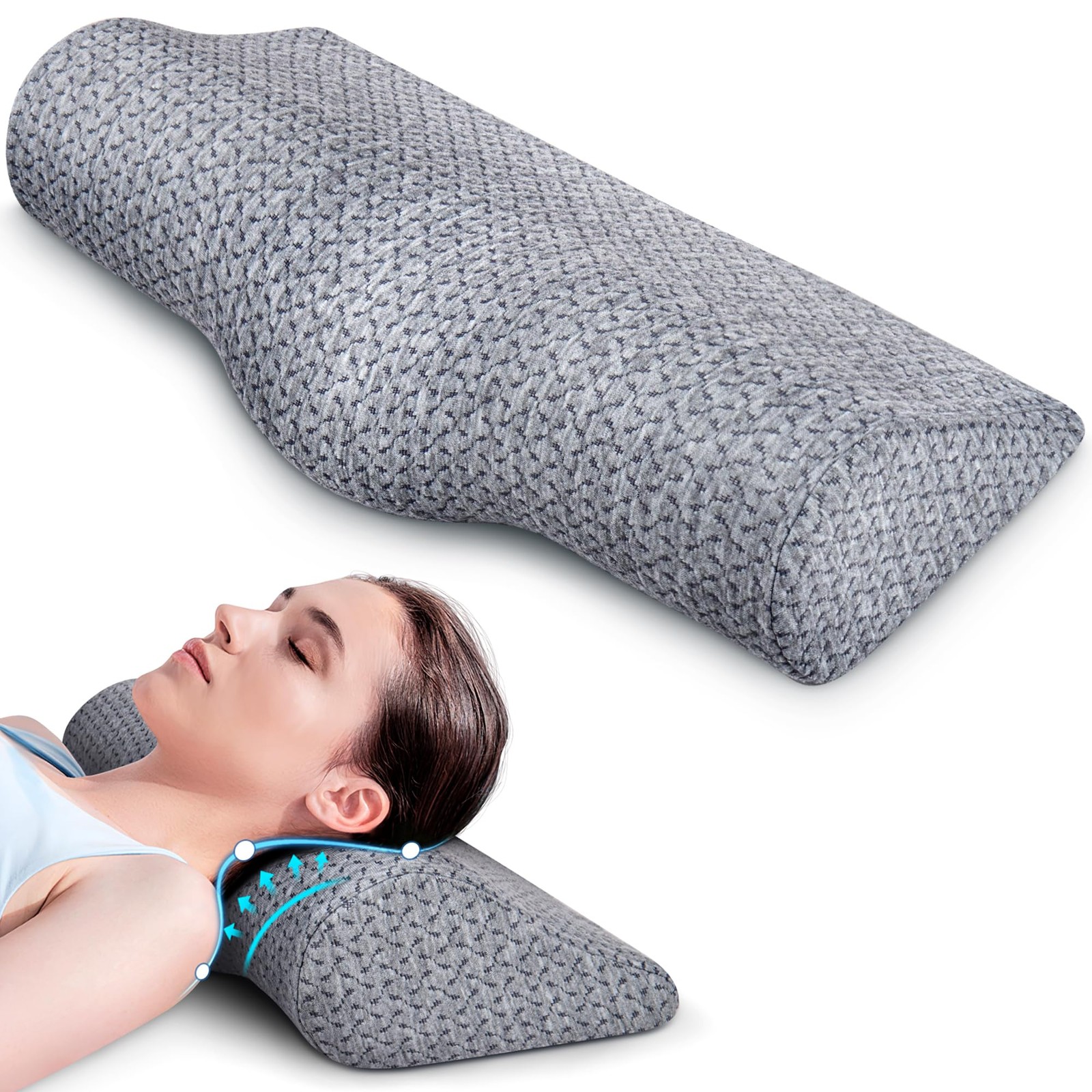 Cervical Neck Pillows for Pain Relief Sleeping, High-Density Memory Foam Pillow