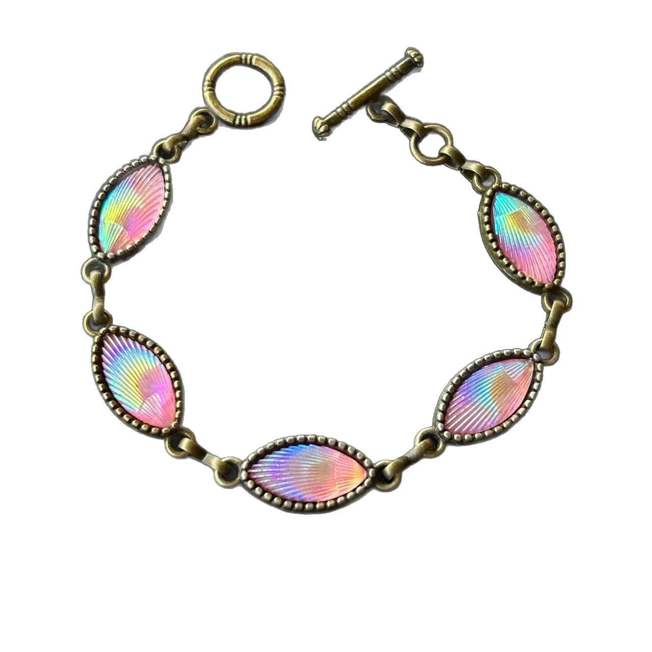 Chic Retro Relief Bracelet Gold Tone Mixed Styles Daily Accessory Gift