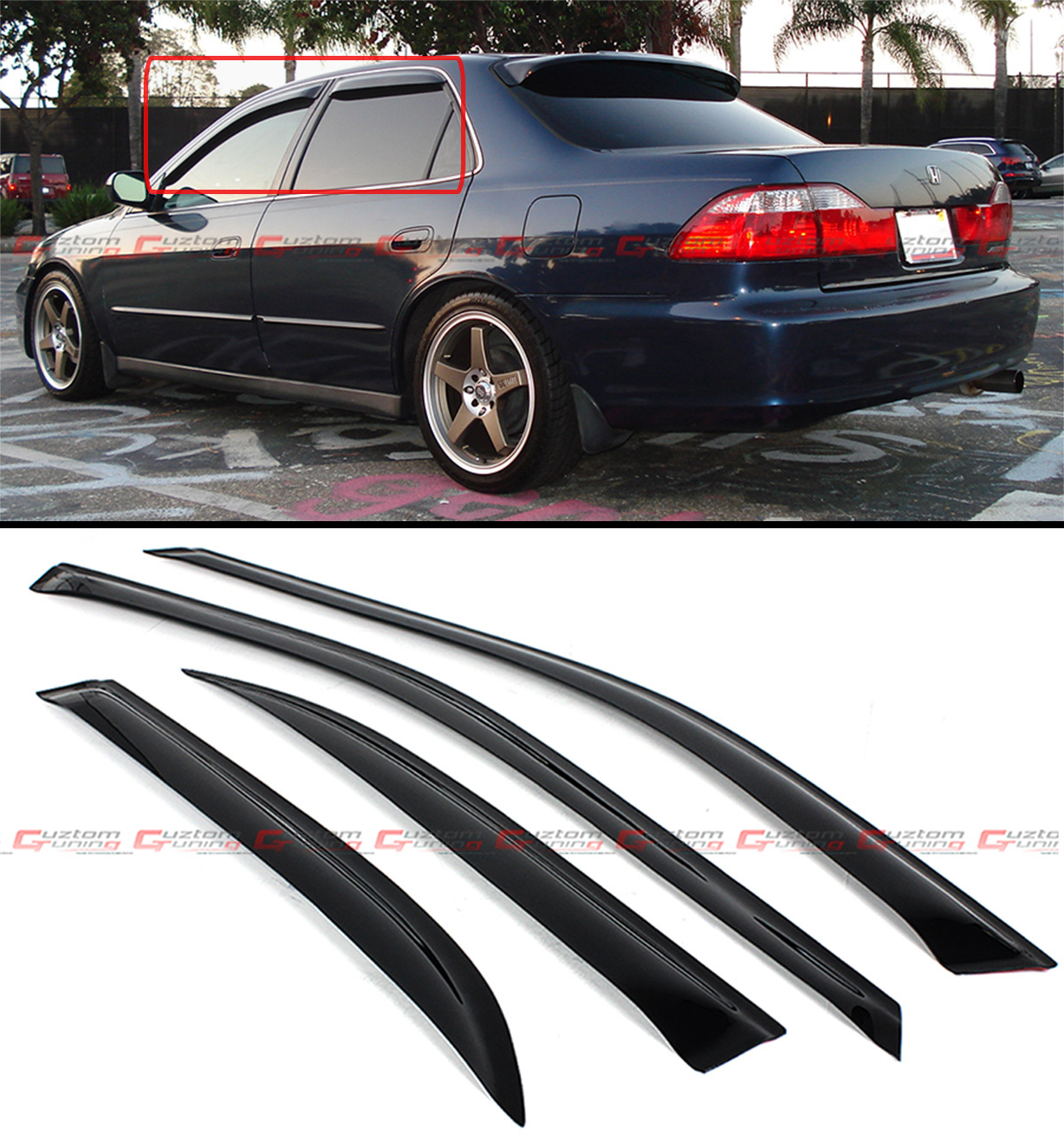 FOR 1998-2002 6TH HONDA ACCORD 4 DOOR SEDAN JDM SMOKE WINDOW VISOR RAIN GUARD