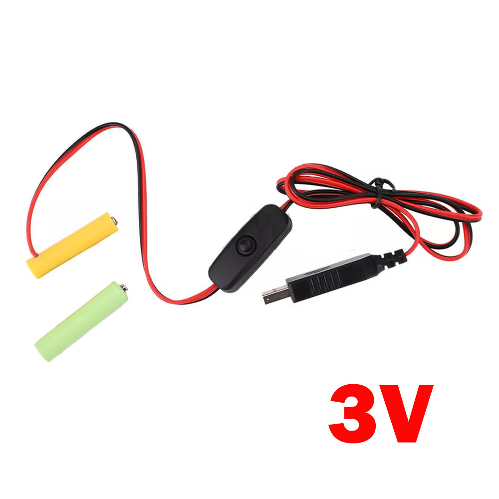 2PC/Set 3V AAA Eliminator Cables 1M Dummy-Battery Power Cord Replacement US