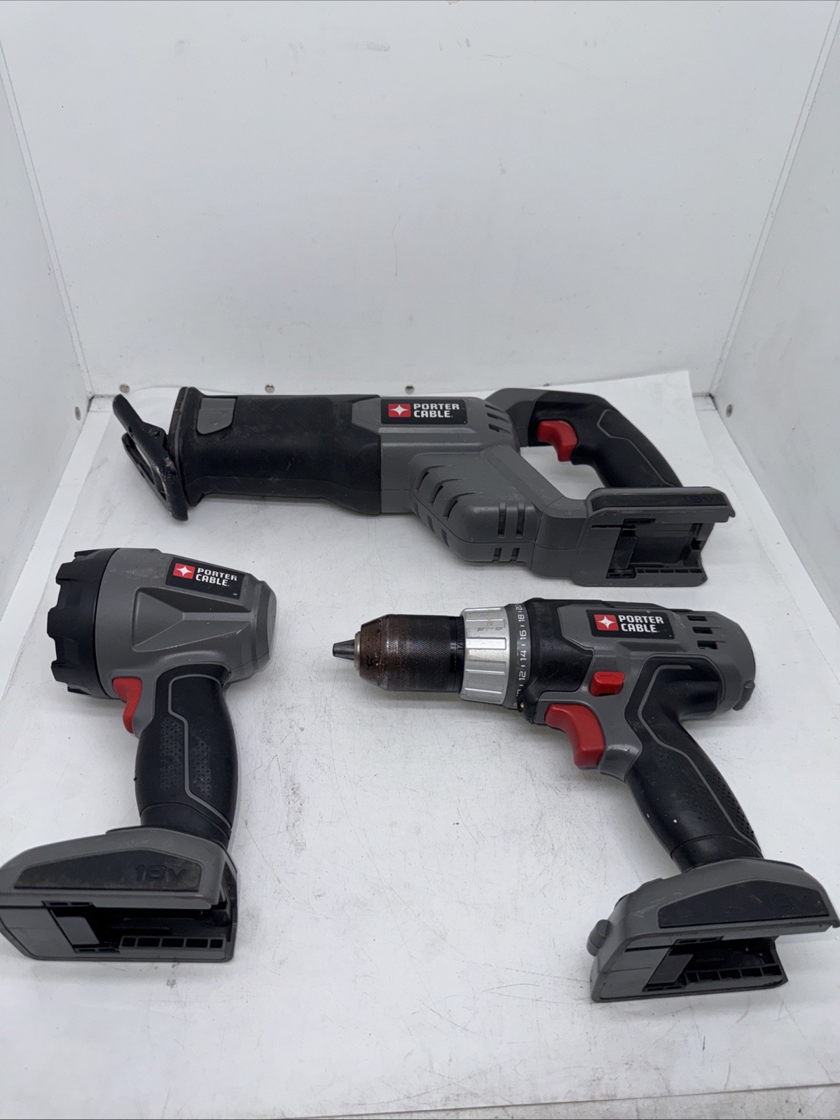 Porter-Cable PC1800D 18V 18 Volt 1/2" Drill, PC1800L Light, PC1800RS Saw Tested