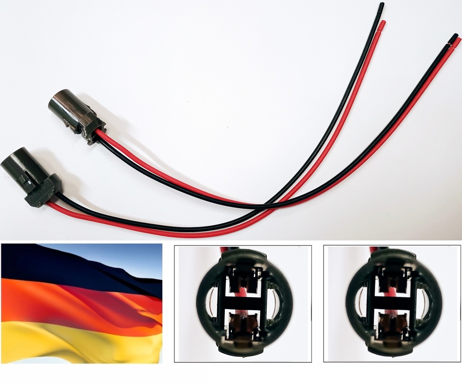 Flosser Pigtail Wire Female Socket 194 168 W5W T10 License Plate Fit Connector