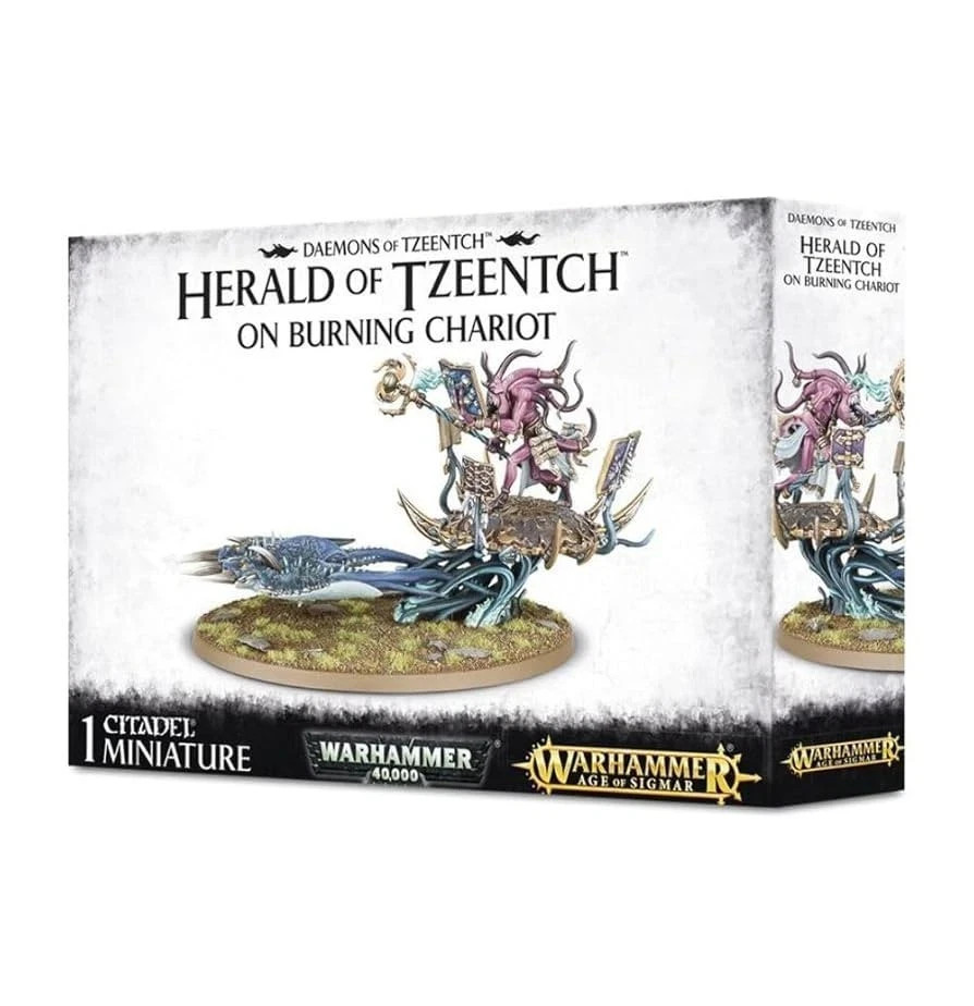 Warhammer AoS/40k Herald of Tzeentch on Burning Chariot/Changecaster/Fateweaver